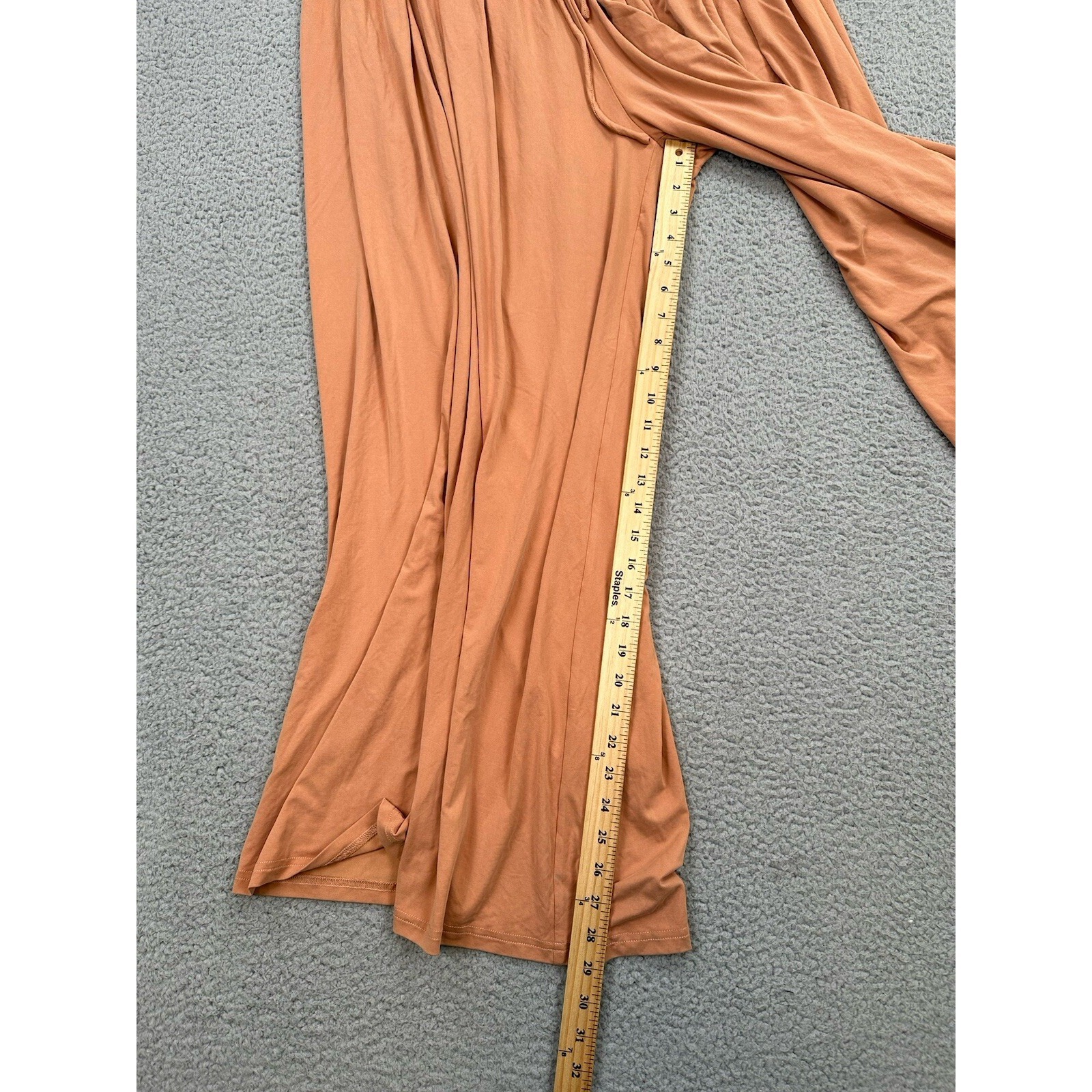 Nap Loungewear Flowy Wide Leg Pants Women's Small Brown Orange Elastic Waist New — image 5 of 8